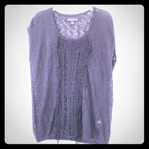 Rock & Republic Sleeveless Top with Fringe